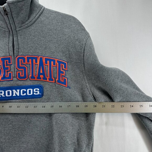 Boise State Broncos Sweatshirt Adult Sz S University Idaho 1/2 Zip Pullover Gray - Picture 9 of 11
